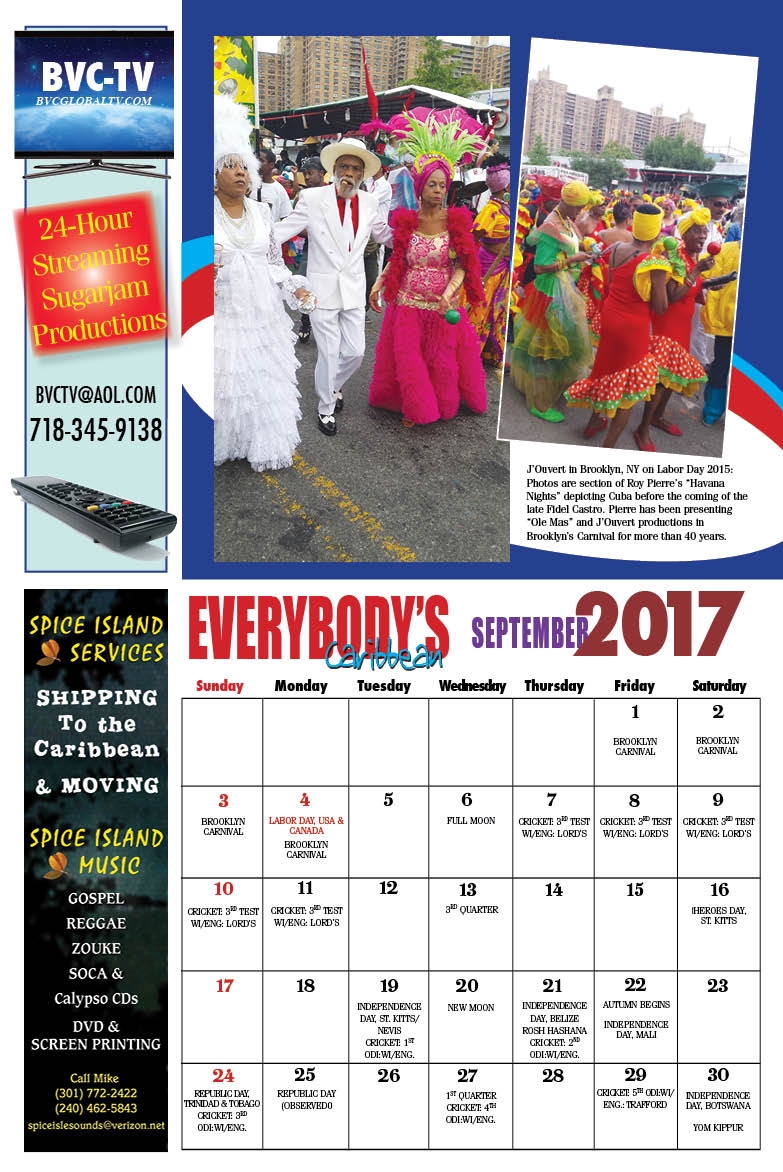 2017 Global Caribbean Calendar Everybody's