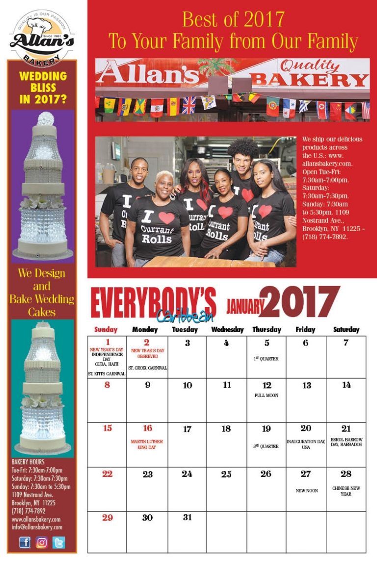 2017 Global Caribbean Calendar Everybody's